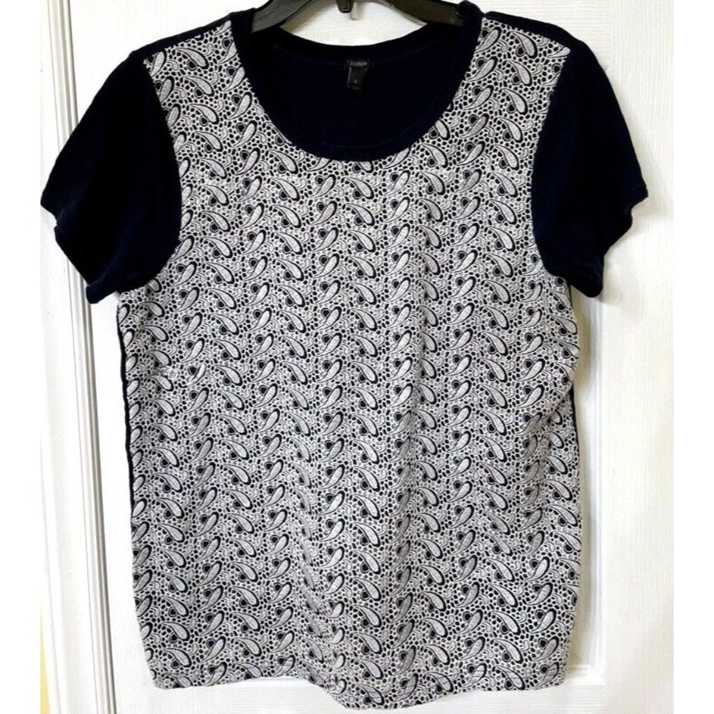 J Crew shirt women's size L eyelet front with underlayment great shape